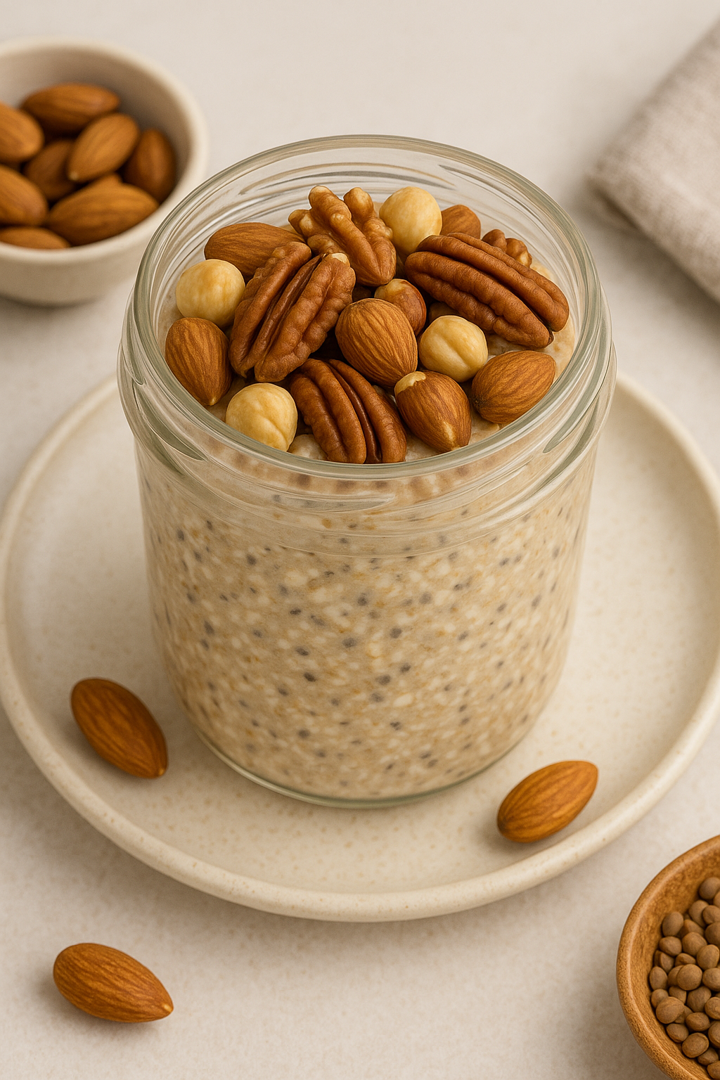 Overnight Oats mit Nüssen und Samen