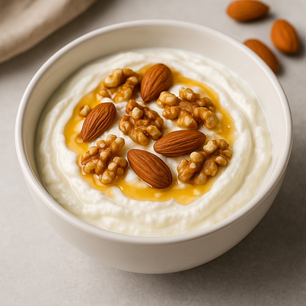 Magerquark mit Honig und Nüssen