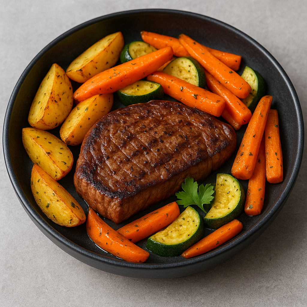 Rindersteak mit Ofengemüse