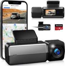 Dashcam Auto ohne Kabel – COOAU D30S 4K Dashcam Auto mit GPS, Wi-Fi, kabellos