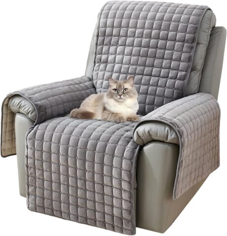 Sesselschutz Sofa Armlehnenbezüge, 1 Sitzer Anti-Rutsch Sesselschoner für Relaxsessel Relaxsofa, Relaxsessel Bezüg Kratzfest Sesselauflage Relax, Fernsehsessel Schutzbezug für Zuhause