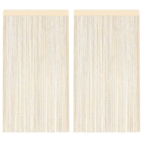 vidaXL Fadenvorhänge 2 Stk. 100 x 250 cm Cremefarben