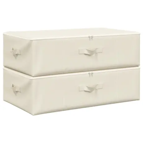 vidaXL Aufbewahrungsboxen 2 Stk. Stoff 70x40x18 cm Creme