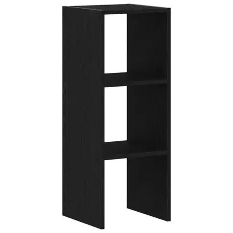 vidaXL Bücherregal Stapelbar Schwarz Eichen-Optik 30x30x80 cm